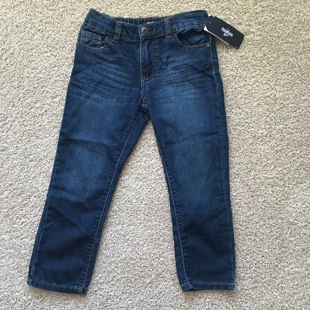 OshKosh Bgosh Boys Jeans 5T Slim Fit Stretch Denim Pants NWT